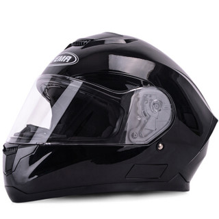 野马（YEMA）3C-831摩托车头盔男冬季机车全盔个性酷全覆式安全帽 四季通用 均码 亮黑