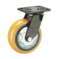 常成（chamcen）5寸平底活动重型橙黄色聚氨酯轮 C5-22125-32E 承重330万向轮 /个 可定制