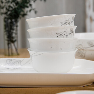 丰竹（bamboo)餐具套装碗碟套装陶瓷韩式碗筷盘子碗套装53头简爱家用微波炉适用