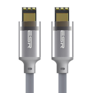 亿色(ESR) USB/Type-C数据线3.1双Type-C 小米9/8/ipad pro11/12.9数据线 PD手机快充数据线3A 深空灰1.8M