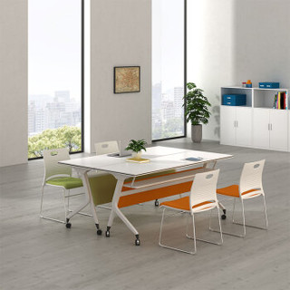 中伟办公桌会议桌培训桌洽谈桌折叠桌长条桌阅览桌接待桌1.2M-橙色