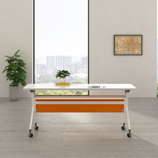 中伟办公桌会议桌培训桌洽谈桌折叠桌长条桌阅览桌接待桌1.2M-橙色