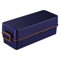 阿司倍鹭（ASVEL）C LUNTUS SS-T830饭盒 双层可微波炉加热餐盒带筷子 藏蓝色