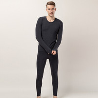 海之宁 男士秋衣秋裤秋冬季德绒棉毛衫青中年男式线衣线裤内穿薄款保暖内衣柔软亲肤 8002深麻灰 XXXL码