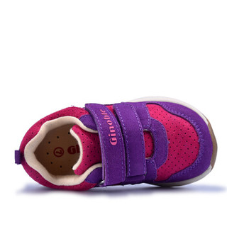 基诺浦 机能鞋秋款男女儿童鞋宝宝防滑学步鞋运动鞋TXG878 紫色/玫红 9