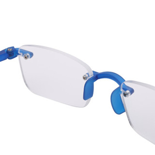 Z-ZOOM 英国品牌时尚设计 TR90超轻无框时尚老花眼镜 男女通用  12系列 蓝色250度