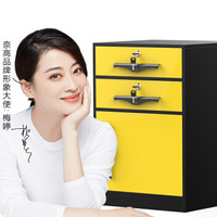 奈高文件矮柜档案资料办公铁皮家用带锁储物工具桌下活动抽屉医用床头小柜子NG-3