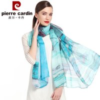 皮尔·卡丹 皮尔卡丹桑蚕丝丝巾女高档真丝纱巾空调披肩围脖薄款围巾海边防晒送礼装