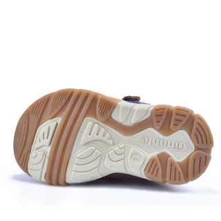 基诺浦 ginoble TXG872 全反绒皮系列秋冬款儿童机能鞋 1-5岁男女宝宝学步鞋 棕色 7