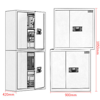 中伟电子保密柜文件柜档案柜保险柜双保险密码柜电子锁分双节加厚款