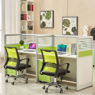 金海马/kinhom 白绿色 办公桌 组合职员桌 屏风卡位 员工位 二人位（不含柜）CS-715