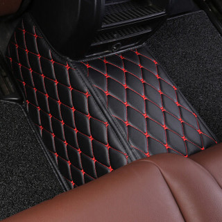 恒卡 订制全包围丝圈汽车脚垫专用于奥迪A4L宝马3系奔驰E级金牛座凯迪拉克ATS博瑞君越阿特兹 黑色红线