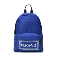 VERSACE 范思哲 奢侈品 19秋冬新款 男士蓝色LOGO图案织物双肩包 DFZ5350 DNYVER D72WN