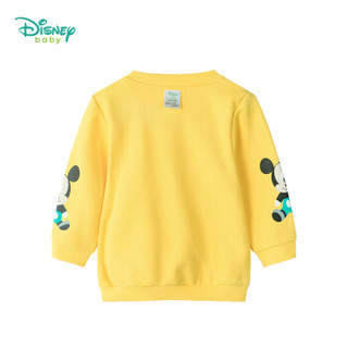 迪士尼(Disney)童装 男童卫衣2019春秋新款米老鼠卡通套头上衣外出卫衣193S1163黄色5岁/身高120cm