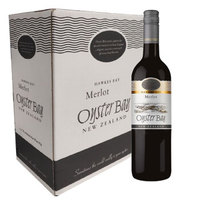 新西兰进口葡萄酒 蚝湾（OYSTER BAY）霍克斯湾 梅洛红葡萄酒整箱装（750ml*6瓶）