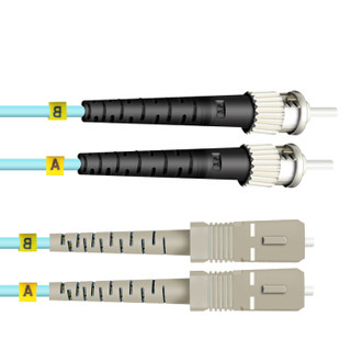麦森特（MAXCENT)光纤跳线SC-ST 10米OM3多模双芯万兆工业电信级
