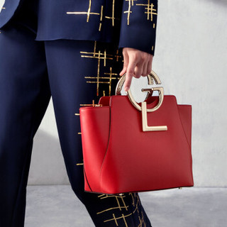 Guy Laroche 姬龙雪 包包女包优雅经典女士单肩包大容量牛皮大气时尚GL五金手提包GS1210001-04红色