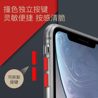 美国0度 苹果XR手机壳 iPhone Xr磨砂透明保护套防指纹简约硬壳硅胶边全包防摔（白色XR）