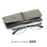 蓝其(Bluekiki)防蓝光眼镜办公电竞游戏护目镜电脑手机抗蓝光眼镜男女平光方框眼镜框 F8612银色