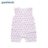 歌瑞家（greatfamily）夏季婴儿连体衣短袖男女宝宝爬服 粉色90码