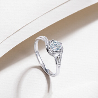 钻石小鸟 Zbird 18K金钻石戒指 23分求婚结婚女款 丝缠RDL43 13号