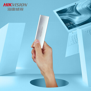 海康威视（HIKVISION）480GB Type-c USB3.1移动硬盘 固态（PSSD）T100N系列 高速存储金属便携优雅银