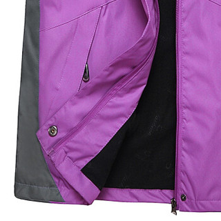 AEMAPE/美国苹果 冲锋衣男女情侣款可拆卸帽夹克男外套防风衣户外服装 AP5801 紫色（女） M