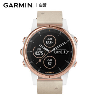 佳明（GARMIN）Fenix5S+ 玫瑰金蓝宝石镜面 飞耐时5S Plus心率音乐NFC支付高尔夫GPS健身功能运动导航手表