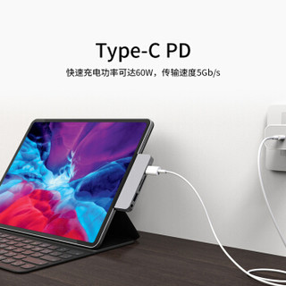 HyperDrive iPad Pro扩展坞type-c苹果笔记本电脑配件MacBook Air转换器usb c拓展坞读卡器hdmi投影仪音频