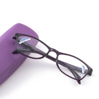 夕阳红老花镜女 耐磨树脂舒适时尚老花老光眼镜JX6021 350度 亮紫色