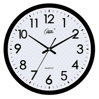 康巴丝（Compas）挂钟客厅静音钟表简约创意石英钟卧室现代田园时钟欧式挂表C2891黑白