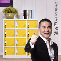 中伟更衣柜矮柜储物柜办公柜钢制铁皮柜碗柜资料柜鞋柜茶水柜十二门黄色
