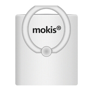 摩奇思(mokis)多功能手机支架 金属指环扣支架 便携车载支架 适用于苹果/三星/华为/乐视/小米手机 皓月银