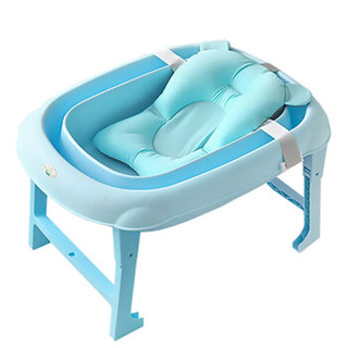 宝宝金水 婴儿沐浴床 新生儿宝宝洗澡沐浴网垫 网兜 悬浮垫 蓝色