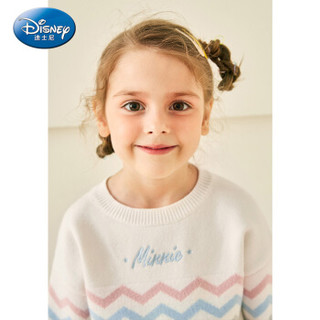 迪士尼 Disney 童装女童中小童针织套头毛衣毛衫打底衫上衣2019秋 DA931HE14 米白 90