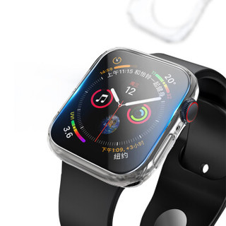 派滋 苹果iwatch5/4保护套壳 苹果手表4代保护套表盘全包硅胶外壳 手表S4配件 44mm透明