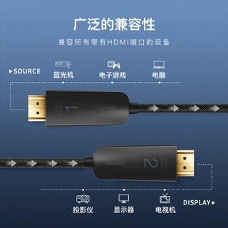 菲伯尔（FIBBR）Pro系列 2.0版光纤HDMI数字高清连接线 12米 电视机投影仪电脑PS4连接线 支持4K/3D