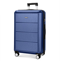 稻草人(MEXICAN)行李箱男女 20英寸登机箱 时尚拉杆箱 拉丝防刮设计旅行箱 静音万向轮密码箱 蓝色