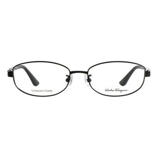 Ferragamo 菲拉格慕 女款黑色镜框黑色镜腿金属全框光学眼镜架眼镜框 0SF2521A 001 53MM