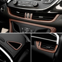 小忙牛（Mcow）适用别克昂科威装饰改装内饰中控台面板档位手刹旋钮亮条片桃木纹 昂科威 桃木纹 前出风口