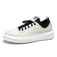 皓顿（HAUT TON）休闲男鞋头层牛皮运动小白鞋男时尚百搭平底板鞋 1911YD088 白色 40