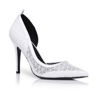 DYMONLATRY 设计师品牌 D-小姐系列 蕾丝高跟鞋 白色 39