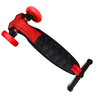 史努比SNOOPY 滑板车儿童一秒折叠升降闪光四轮踏板车 黑红SN7001