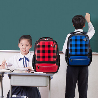 卡拉羊小学生书包男女孩儿童背包1-4年级减负双肩包 黑色