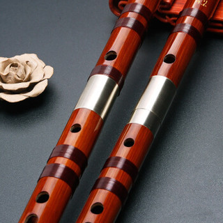 摩里恩（molien） 笛子 民族管弦乐双插特制横笛竹笛 棕色C调
