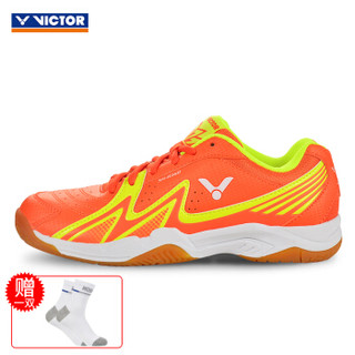 威克多VICTOR 胜利羽毛球鞋 男女款 耐磨透气运动鞋 网球鞋 SHA-160-0 42码 橙红