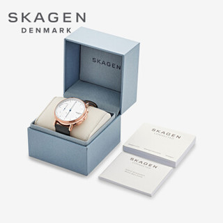 Skagen 诗格恩 手表 时尚欧美智能表 石英智能机芯 男士腕表 简约潮流皮表带 SKT1112