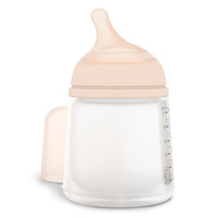 苏维妮 硅胶奶瓶 宽口径 进口新生儿宝宝 0个月以上 奶嘴S号流量 仿母乳型 防摔  180ml