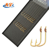 太宇 绑好鱼钩成品进口鱼钩子线双钩套装台钓鱼线斑点线渔具配件36cm金袖有刺3#0.8号 TY1134