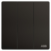 ABB 开关插座面板 三位双控三开双控开关 轩致系列 黑色 AF121-885